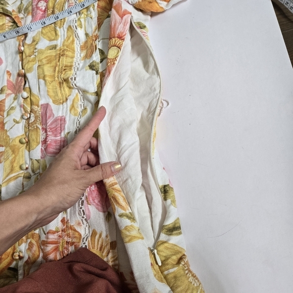 Floral Linen Mini Shirt Dress Forever New Brooke made in Aus sz US 10 - Picture 12 of 14